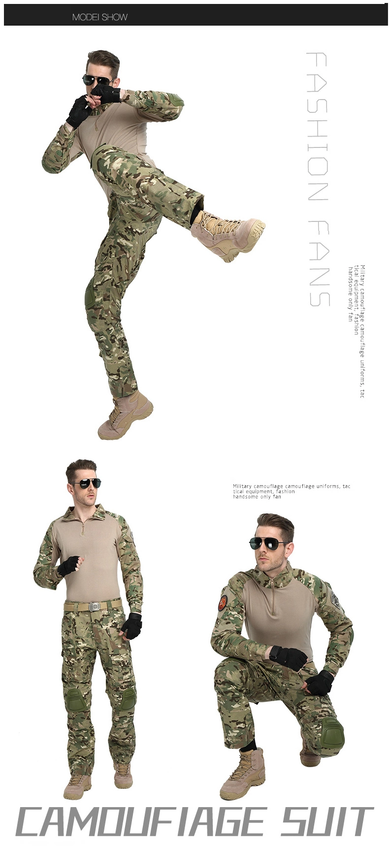 High Quality Dresses Combat Duty Uniform Long Sleeves Tactical Frog Suit