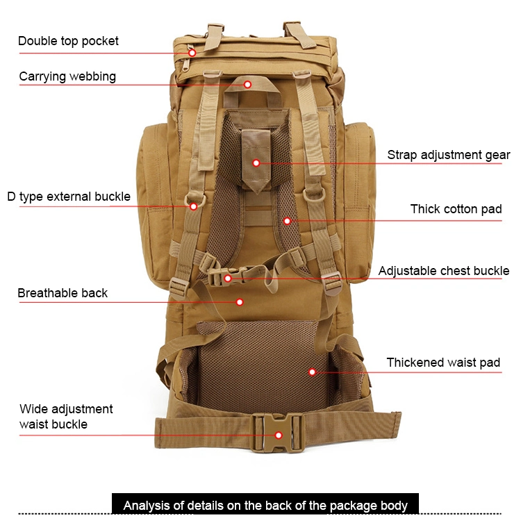 Hiking Camping Custom Waterproof Military Tactical Men Hiking Backpack Bag