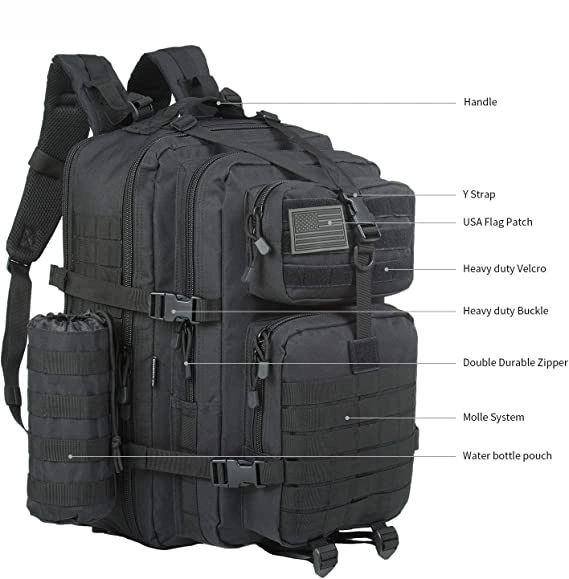 Custom 45L Large 3 Days Molle Pack Military Tactical Army Huting Backpack Bag out Backpak