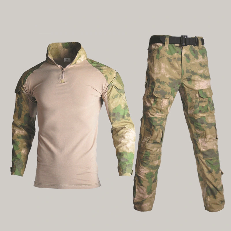 Tactical Assaults Combat Shirt Long Sleeve Slim Fit 1/4 Zipper Camouflage T Shirt Cp Tactical Training Suit