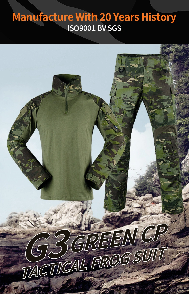Tactical Suit Gear Top 95%Cotton 5%Elastane Polyester Green Cp Summer Combat Frog Suit