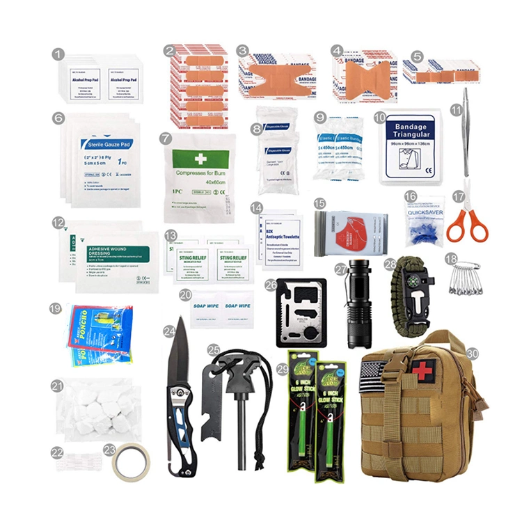 Emergency Medical Tactical Trauma Mili-Tary Outdoor Camping Hiking Portable 90 Pieces First Aid Kit Bag