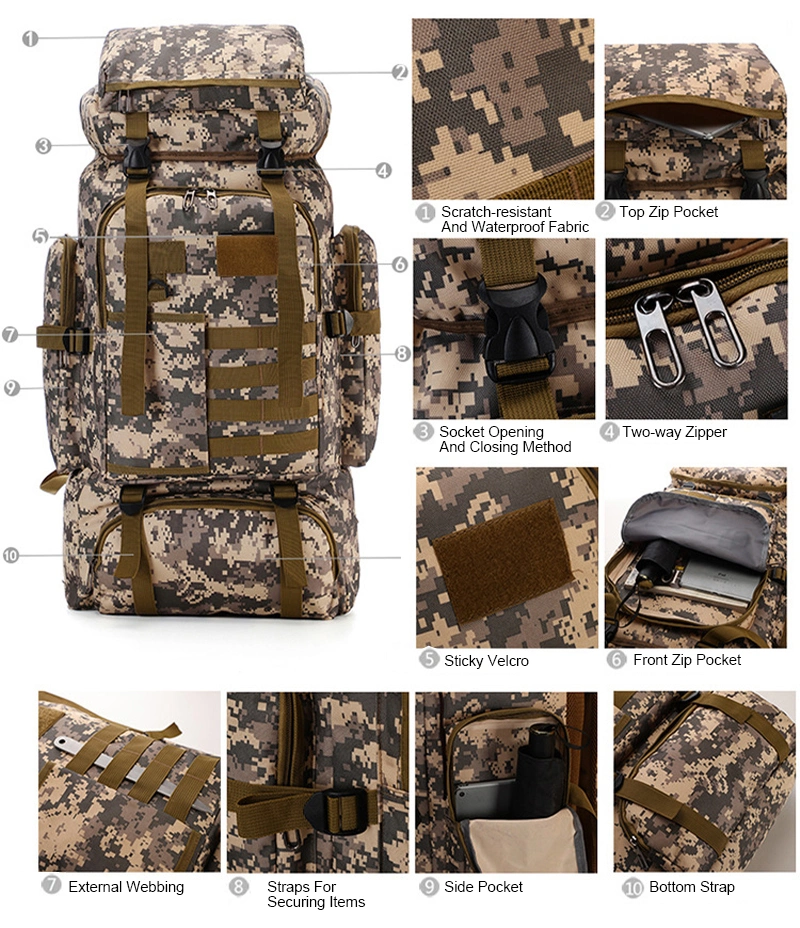 Waterproof Camping Tactical Backpack Hiking Travel Bag Climbing Backpack